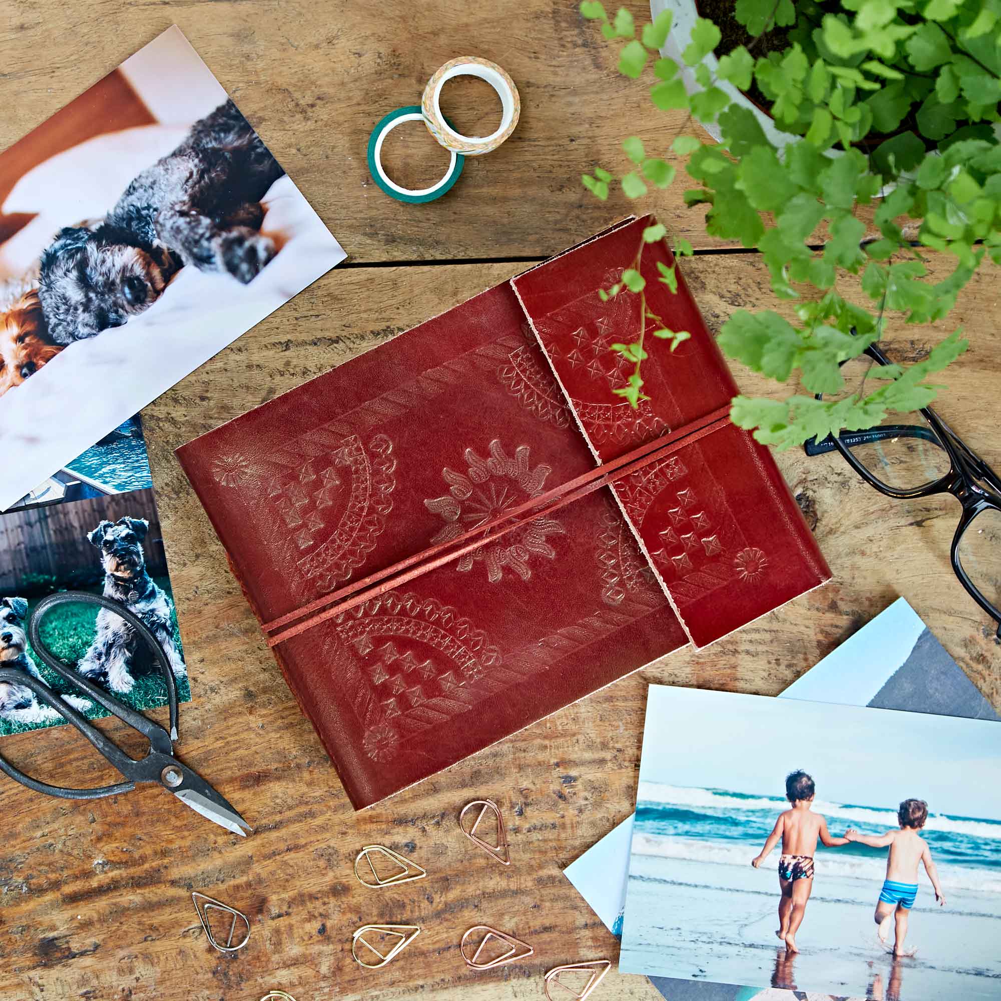 Embossed Leather Photo Album S XL Paper High