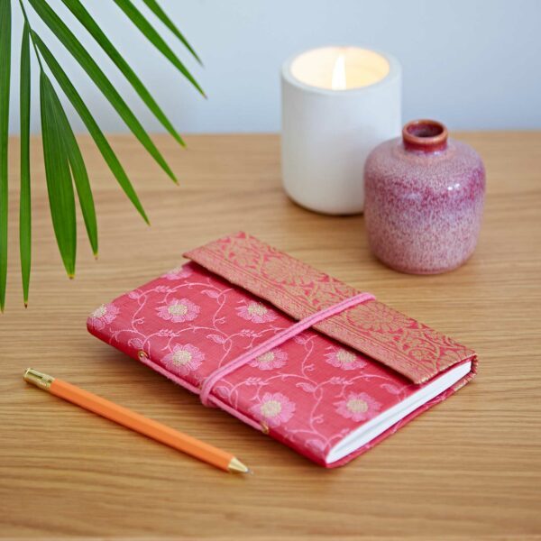 Medium Sari Fabric Notebook - Image 6