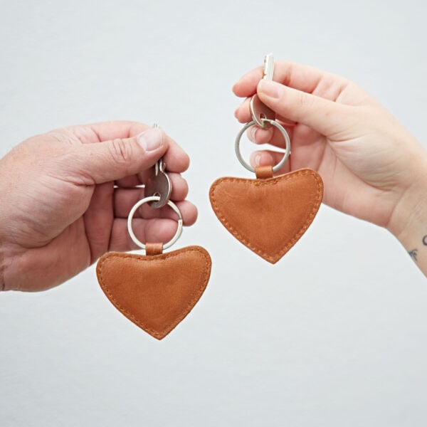 Leather Heart Keyring - Image 4