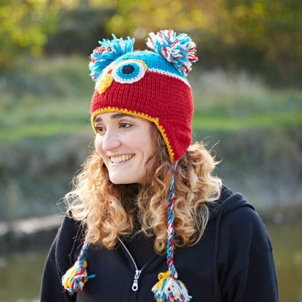 Colourful Owl Woollen Animal Hat - Image 3