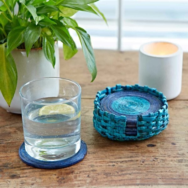 Set of 6 Recycled Newspaper Coasters - Image 3