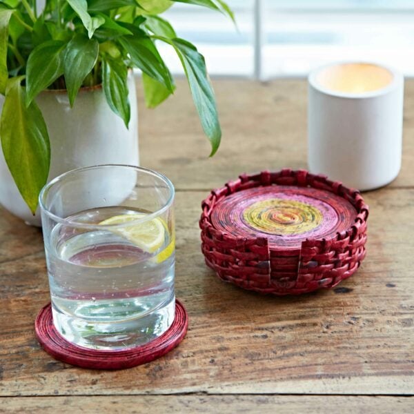 Set of 6 Recycled Newspaper Coasters - Image 8