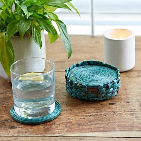 Set of 6 Recycled Newspaper Coasters - Image 9
