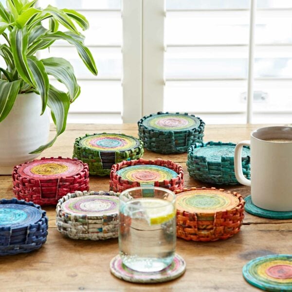 Set of 6 Recycled Newspaper Coasters - Image 10