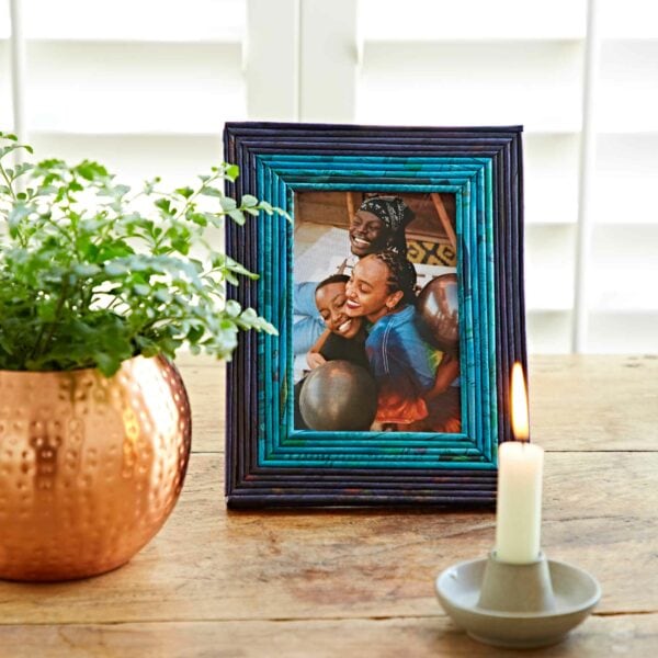 Recycled Newspaper Frames Blue