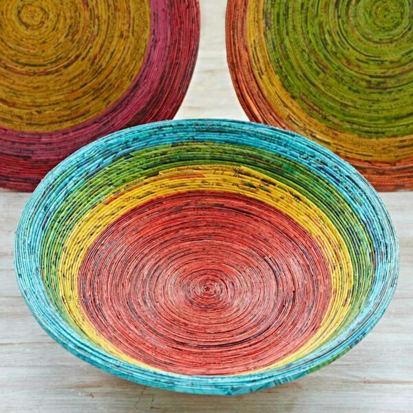 Round Recycled Newspaper Bowl - Image 18