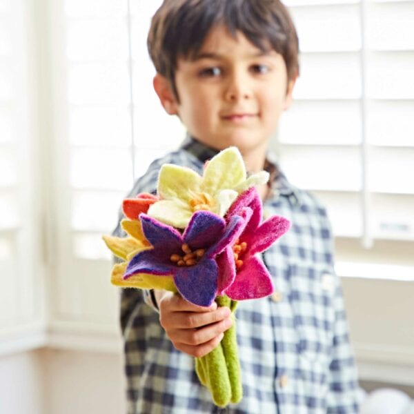 Multicoloured Felt Flower Bouquet - Image 5