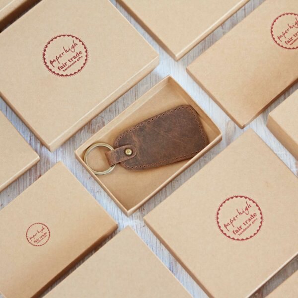 Personalised Buffalo Leather Tag Keyring - Image 5