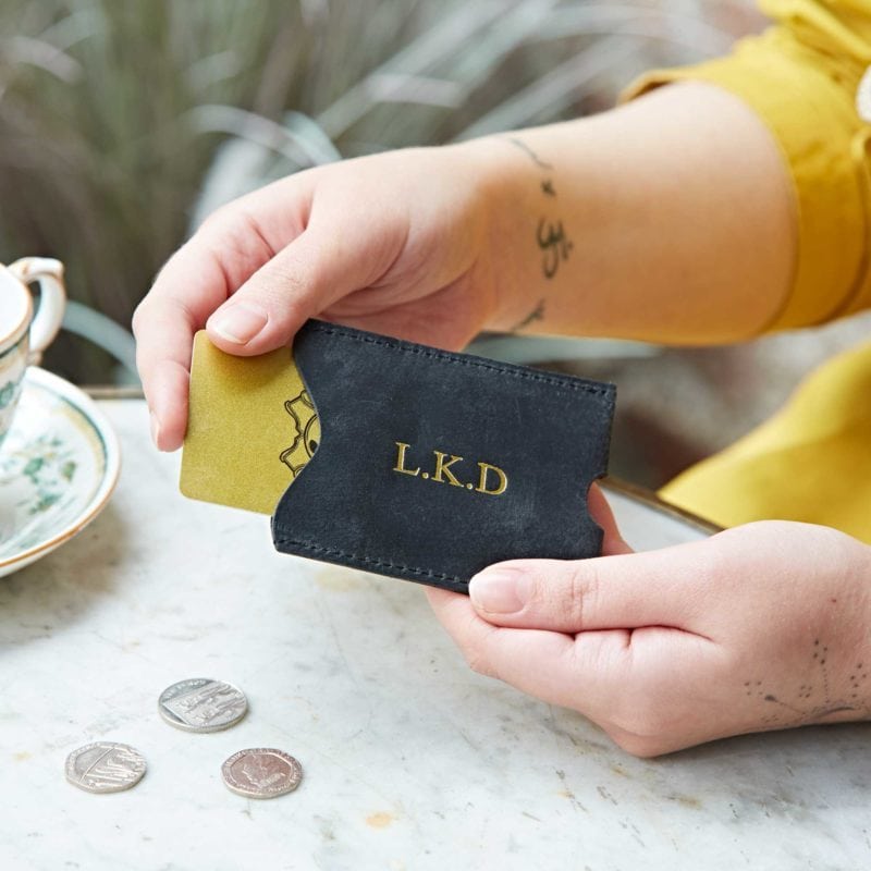 Personalised Buffalo Leather Travel Card Holder Paper High