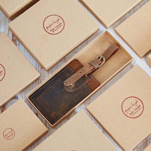 Personalised Buffalo Leather Luggage Tag - Image 5
