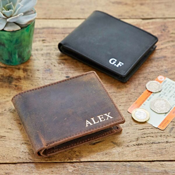 Personalised Buffalo Leather Billfold Wallets - men's wallets.