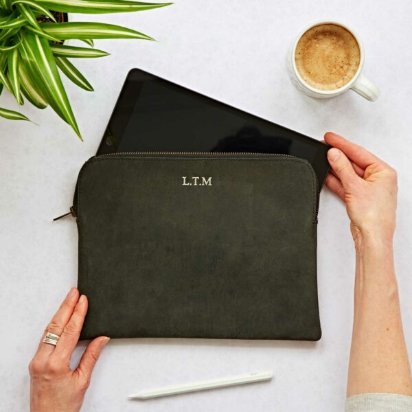 Personalised Buffalo Leather Tablet Case - Image 3