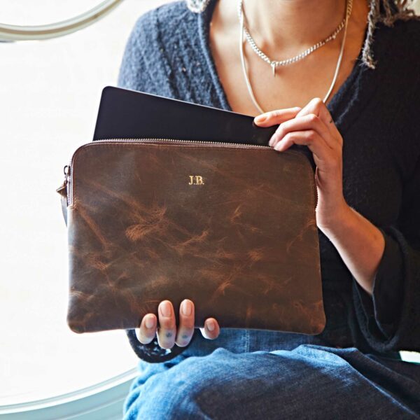 Personalised Buffalo Leather Tablet Case - Image 4