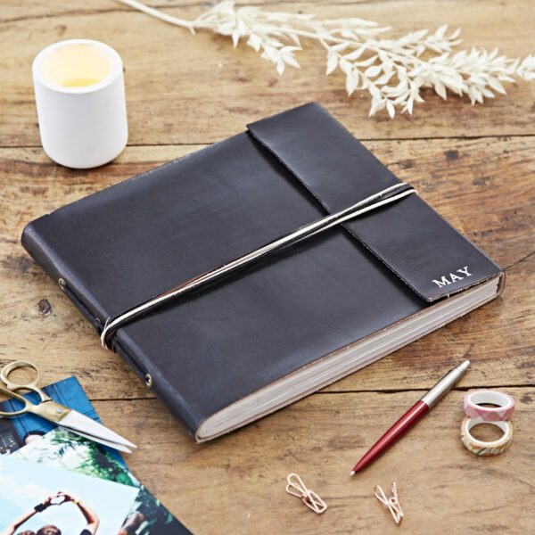 Personalised Large Coloured Distressed Leather 3-String Photo Album - Image 3