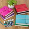 Handmade Personalised Large Coloured Distressed Leather Photo Album with three coloured string.