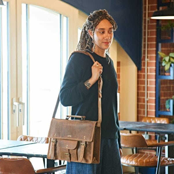 Personalised Buffalo Leather Vintage Satchel - Image 8