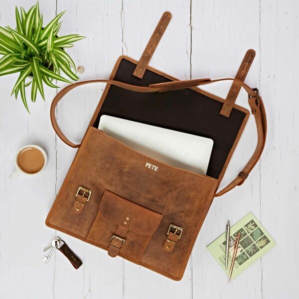 Personalised Buffalo Leather Vintage Satchel - Image 7