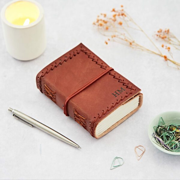 Personalised Stitched Distressed Leather Journal - Image 3