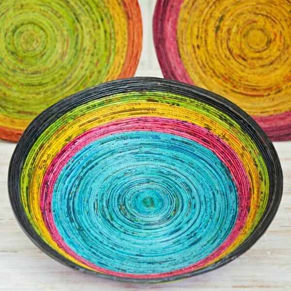 Round Recycled Newspaper Bowl - Image 14