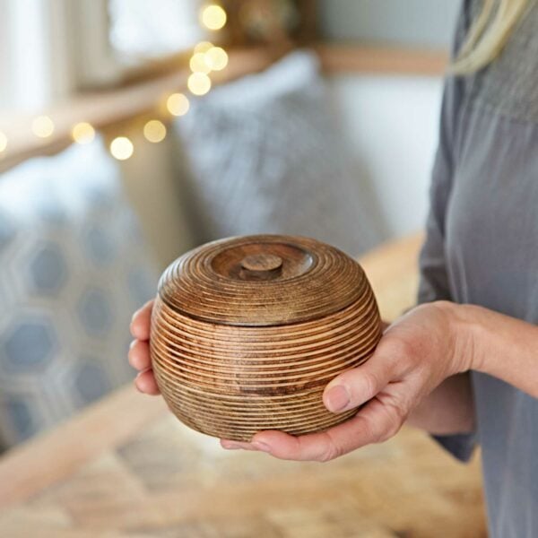 Makula Natural Mango Wood Bowl with Lid - Image 6
