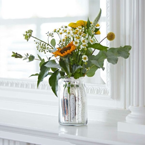Silver Antique Effect Recycled Glass Vase