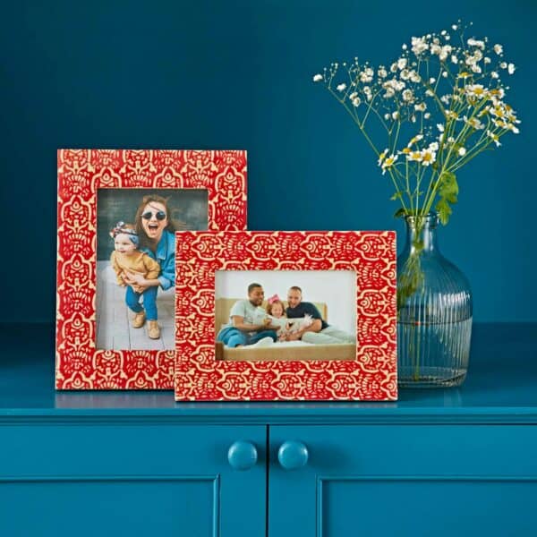 Vidya Red Patterned Photo Frame