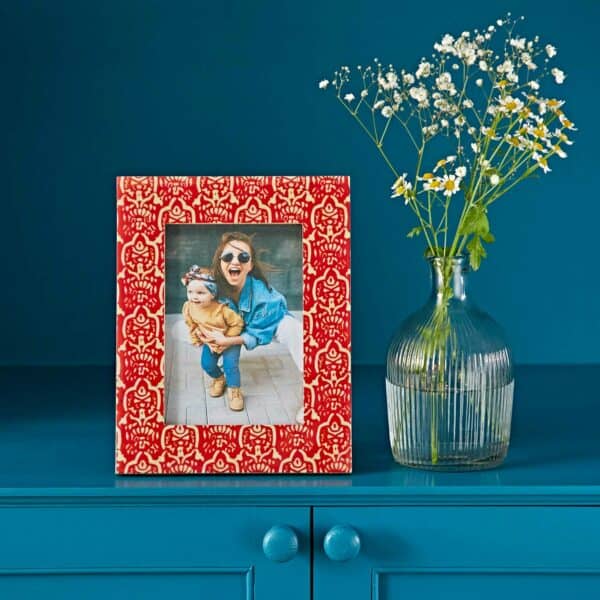 Vidya Red Patterned Photo Frame - Image 3