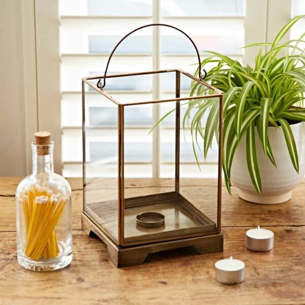 Antique Brass Candle Lantern - Image 5