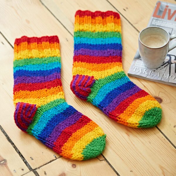 Woollen Rainbow Handwarmer Gloves and Socks Set - Image 4