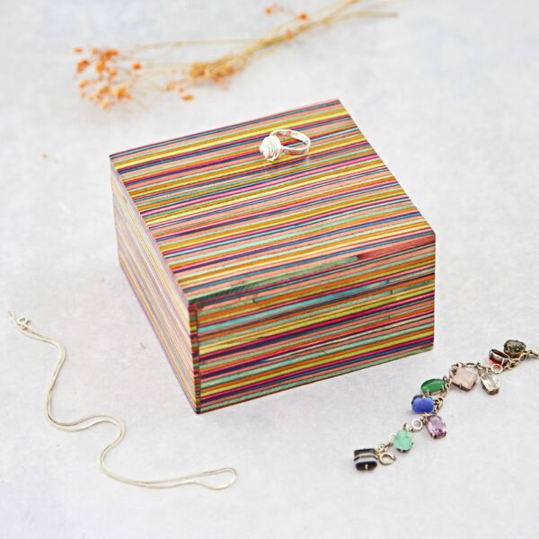 Multicoloured Papri Wood Trinket Box - Image 5
