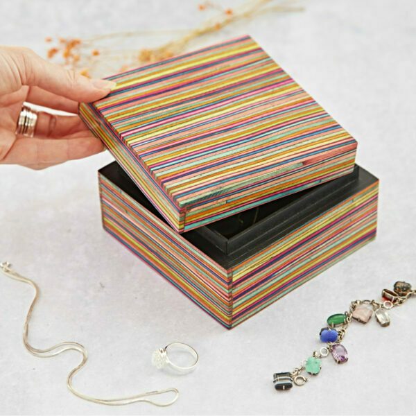 Multicoloured Papri Wood Trinket Box - Image 4