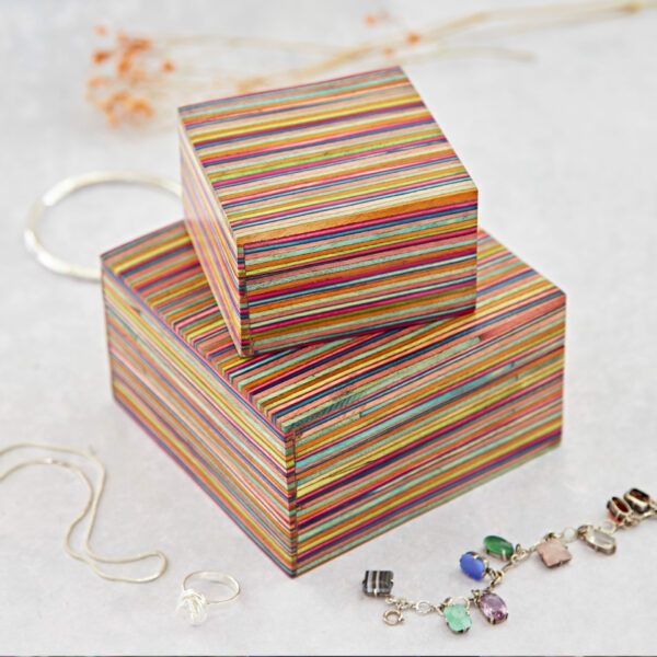 Multicoloured Papri Wood Trinket Box