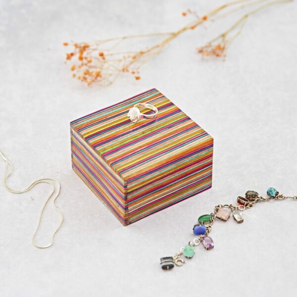 Multicoloured Papri Wood Trinket Box - Image 3