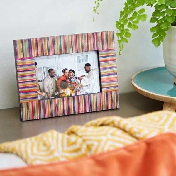 Dhari Multicoloured Stripe Papri Wood Photo Frame - Image 4
