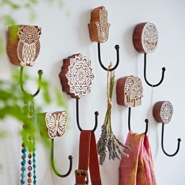 Carved Wooden Wall Hook