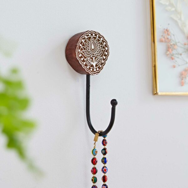 Carved Wooden Wall Hook - Image 3