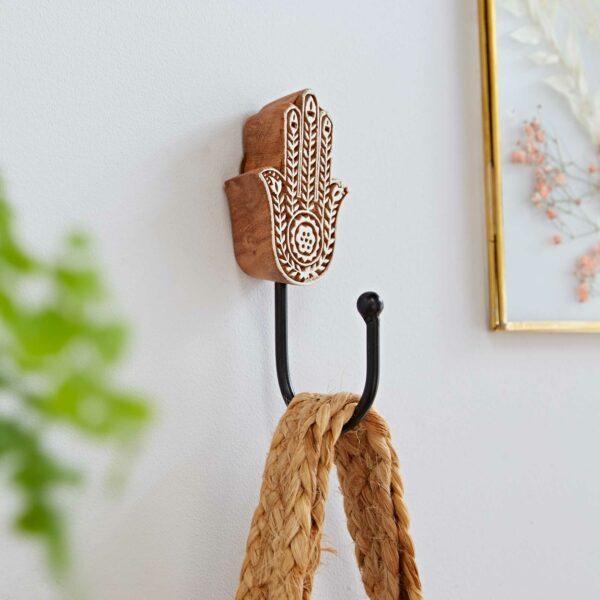 Carved Wooden Wall Hook - Image 4