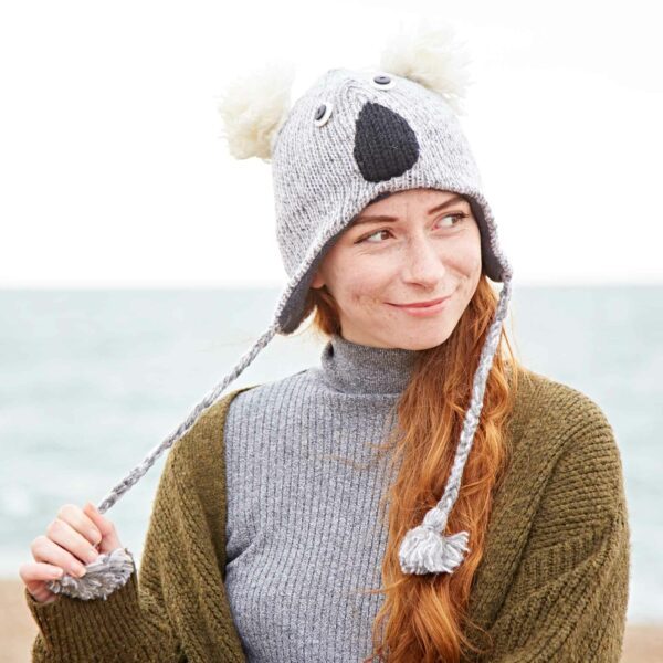 Grey Koala Woollen Animal Hat