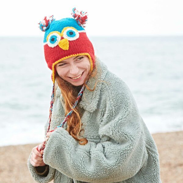 Colourful Owl Woollen Animal Hat