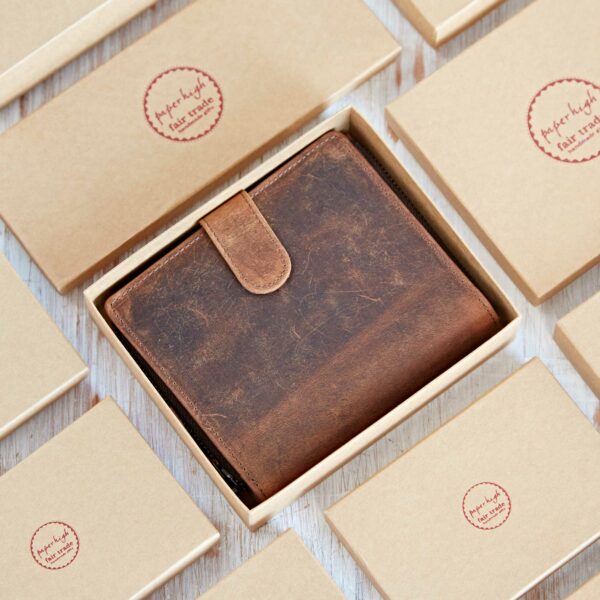 Personalised Brown Buffalo Leather Purse - Image 4