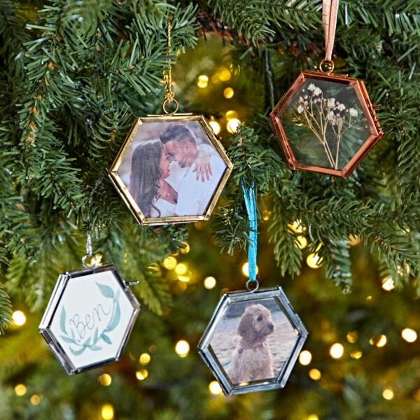 Alia Mini Glass Hexagon Hanging Photo Frame - Image 9