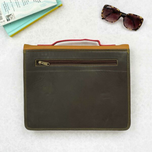 Multicoloured Recycled Leather Satchel - Image 3