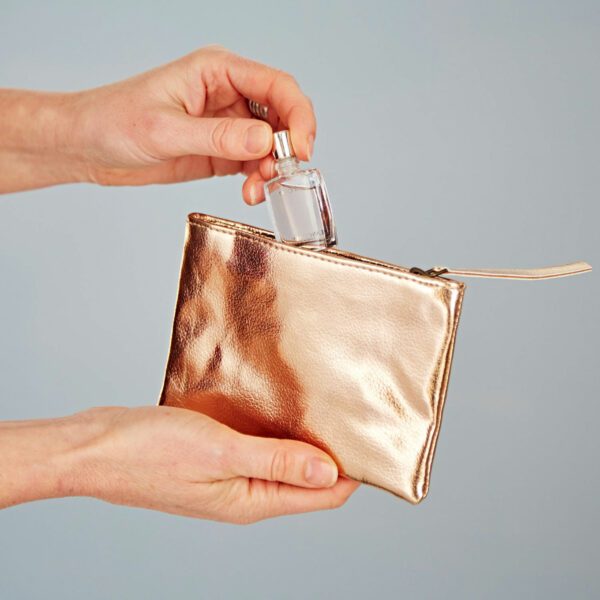 Small Gold Metallic Make-Up Bag