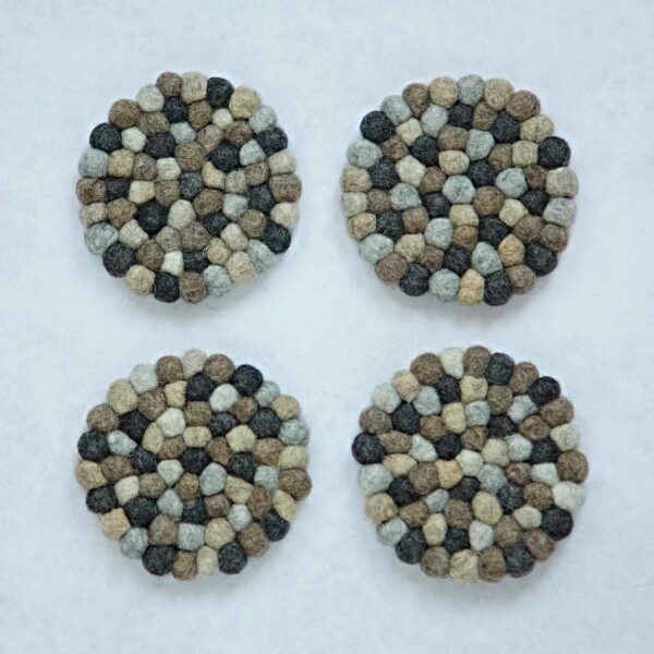 Set of 4 Handmade Felt Ball Coasters - Image 7