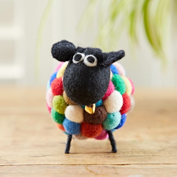 Felt Sheep Ornament - Multicoloured