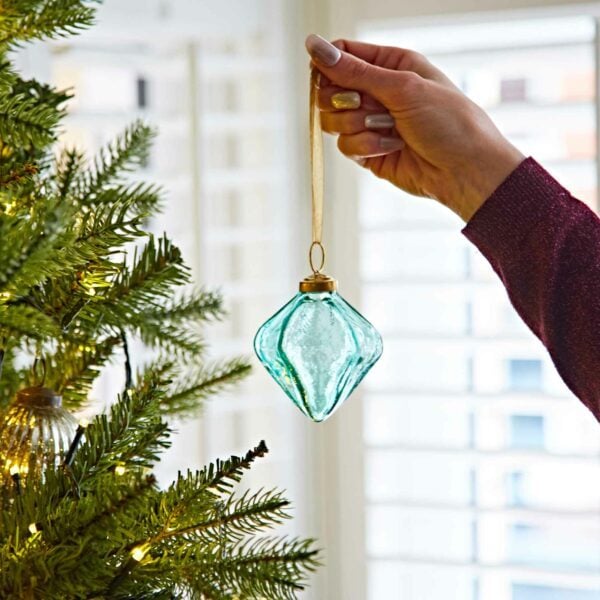 Coloured Recycled Glass Diamond Baubles - Image 11