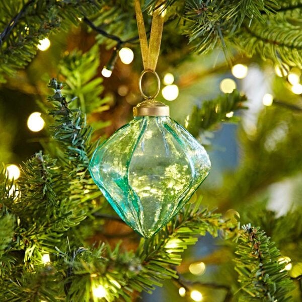 Coloured Recycled Glass Diamond Baubles - Image 10