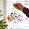 Diamond Recycled Coloured Glass Baubles
