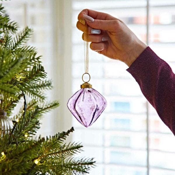 Coloured Recycled Glass Diamond Baubles - Image 7