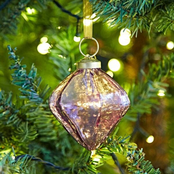 Coloured Recycled Glass Diamond Baubles - Image 6
